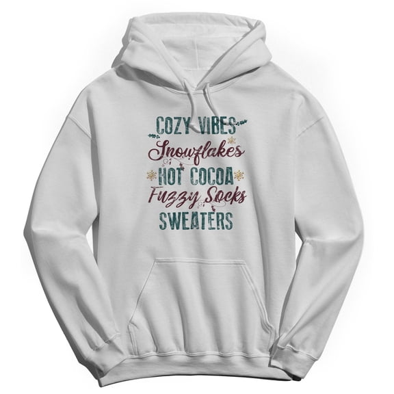 Haywood & Main Cozy Vibes Graphic White Men's Cotton Pullover Hoodie