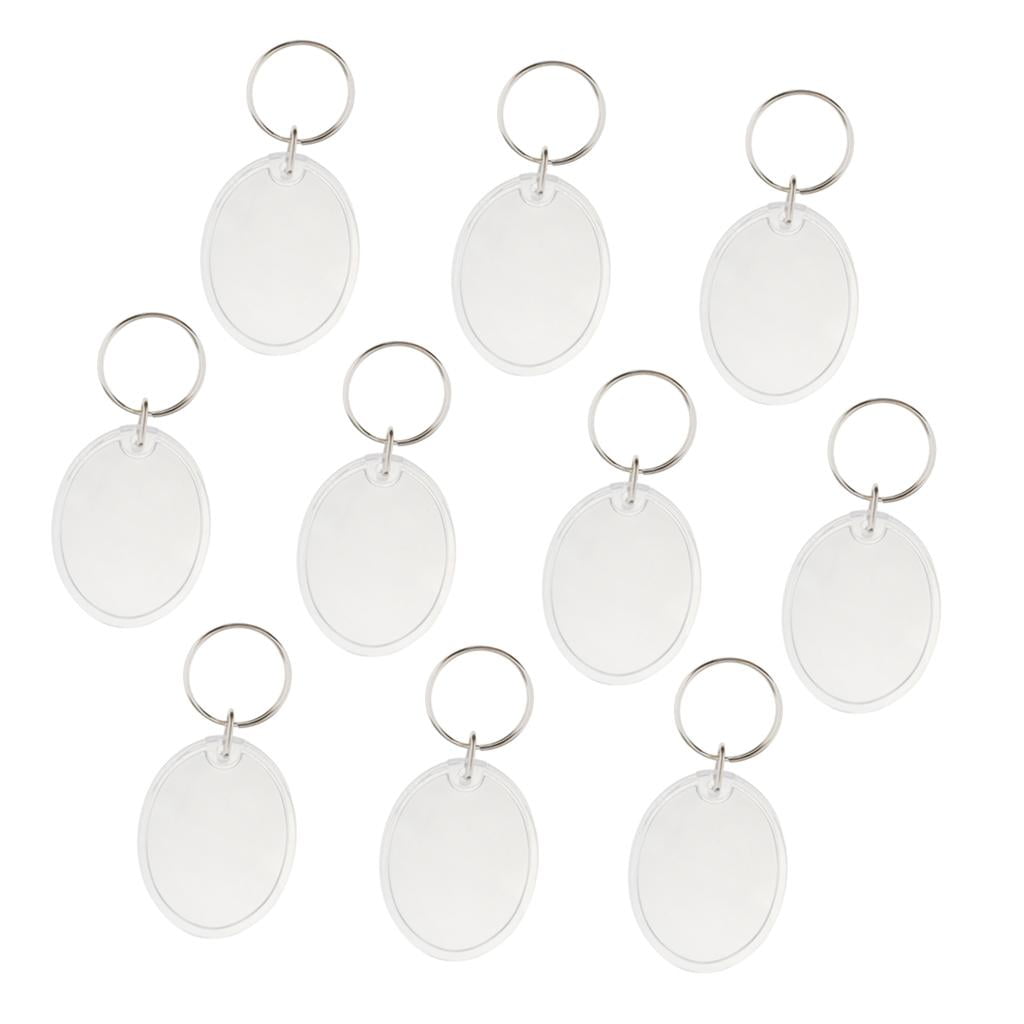 10 Pieces Blank Clear Acrylic Key Picture Photo Frame Insert Keychain