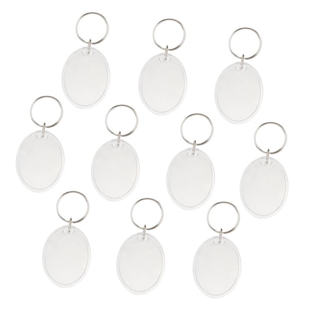 10 llaveros de acrílico transparente en blanco con marco de fotos para insertar en llaveros.
