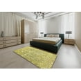 thumbnail image 4 of Ahgly Company Indoor Square Contemporary Bold Yellow Abstract Area Rugs, 5' Square, 4 of 6