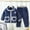 Navy, variant on Placlothes Girls' Pink Quilted Fleece Outfit Set - 2-Piece 100% Polyester Warm Shirts with Button-Front Top & Elastic-Waist Pants for Kids 2-14 Years,Size 6 T