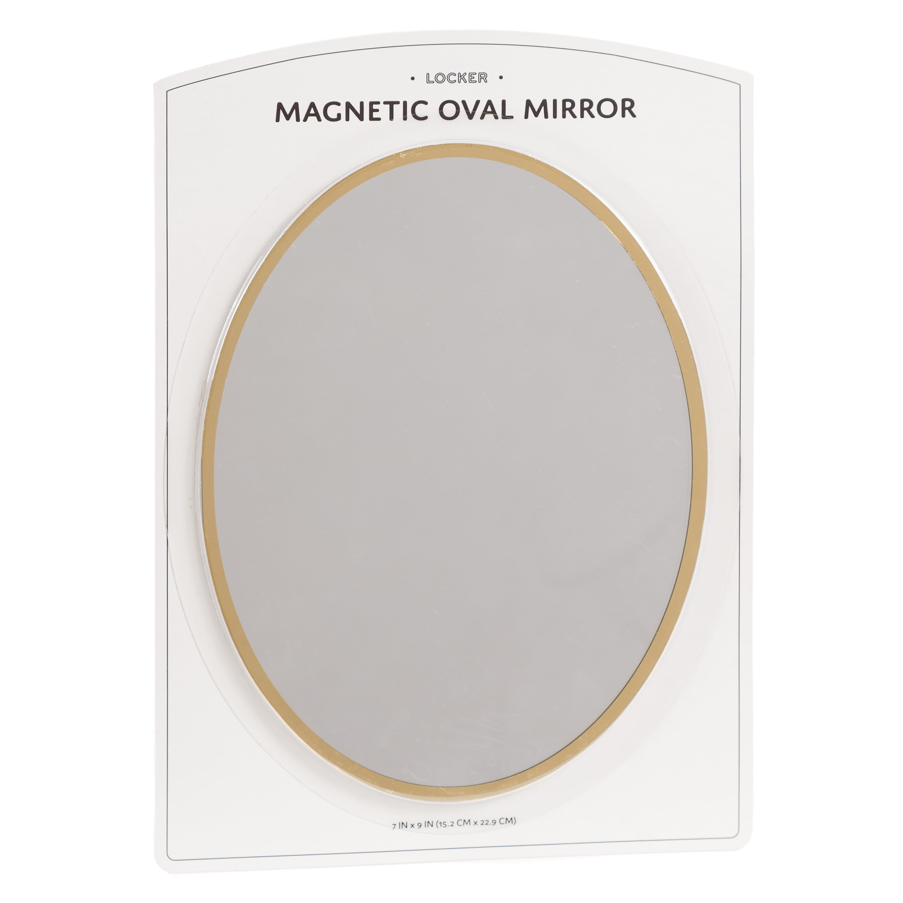 U Brands Oval Locker Mirror, 7" x 9", Gold, 1 Count, 3855U