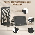 thumbnail image 4 of Bookends árbol negro metal moderno bookends antideslizante bookends para oficina en casa, 4 of 7