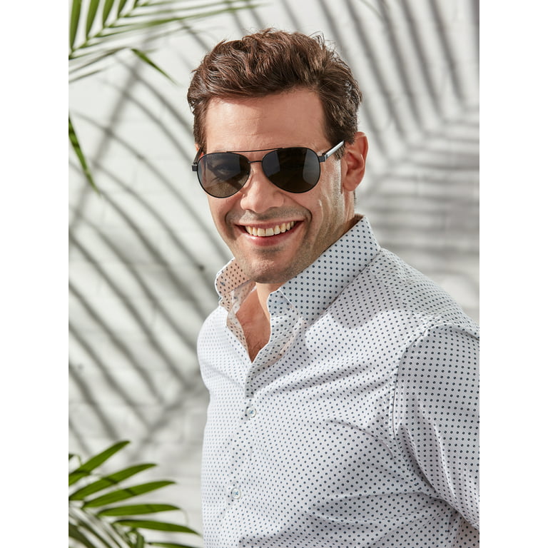 Foster Grant Men's Aviator Fashion Sunglasses, Black, Size: One Size