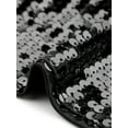 thumbnail image 5 of INSPIRE CHIC Women's Sequin Dress Lantern Sleeve Crew Neck Bodycon Mini Dress M Black, 5 of 6