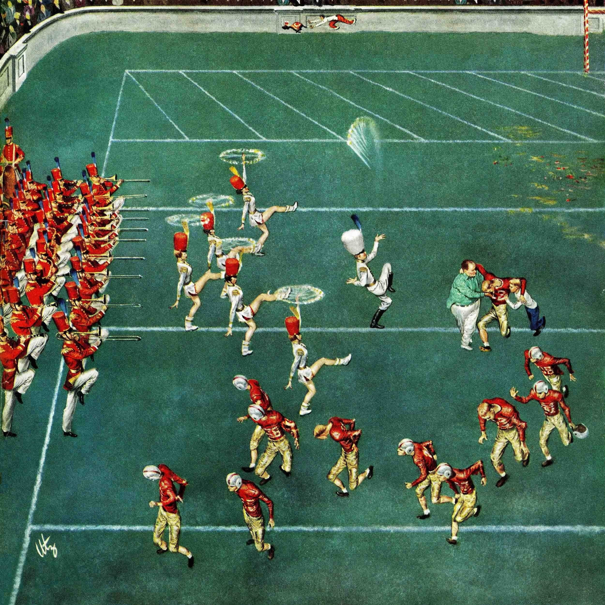 Marmont Hill Marching Band at Halftime by Thornton Utz Painting Print on Canvas