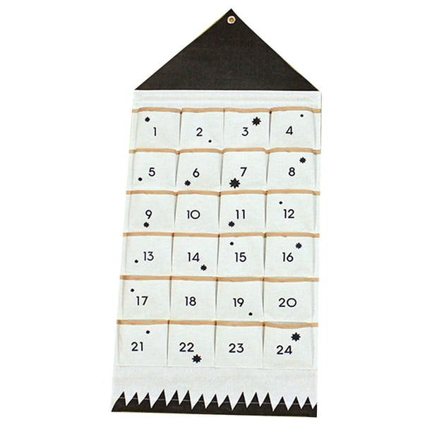 Calendario De Adviento De Navidad De Lona Con 24 Bolsillos, Bolsa De Almacenamiento Colgante, Adornos De Navidad, Regalo De Fiesta, Bolsas De Regalo Para Niños matsuzay HA038934-00