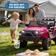 thumbnail image 6 of 24V Kids Ride On Car W/Parents Control,2*200w Power motors,Four Wheel Suspension,Adjustable speed,USB,MP3,Music,Bluetooth,Large display screen,Power Display,Safety Belt for Kids Aged 3+., 6 of 7