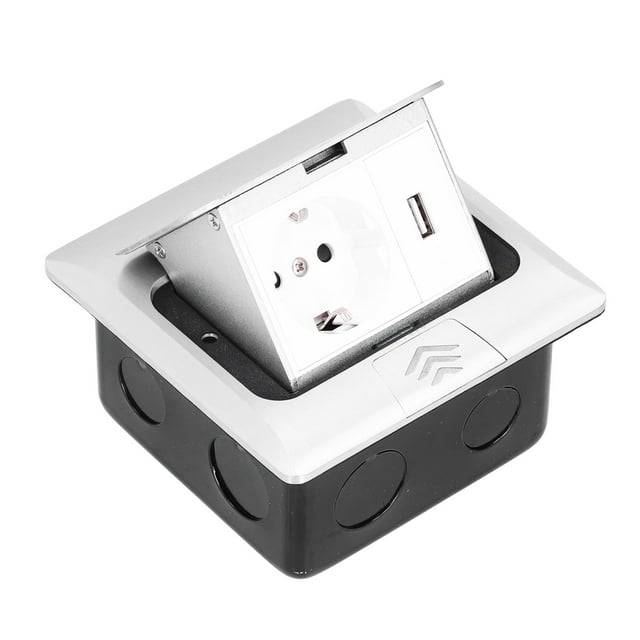 Embedded Floors Socket, Power Accessories Floor Electrical Outlet 250V 16A EU Standard For Office For Shopping Malls Slow Pop Up