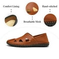 thumbnail image 2 of Mens Genuine Leather Loafers Soft Sole Non-slip Driving Shoes Soft Lightweight Walking Shoes Fashion Casual Shoes Brown 8.5 US, 2 of 7