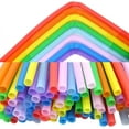 thumbnail image 3 of 200 PCS Flexible Plastic Drinking Straws, Extra Long Colorful Disposable Bendy Party Fancy Straws, 3 of 5