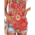 thumbnail image 4 of ORQ Women Round Neck Sleeveless Print Loose Relaxed Tank Top, 4 of 4