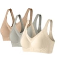 thumbnail image 2 of FITORON Sports Bras for Women Wireless 3 Pack High Support, Green Seamless Medium Impact Workout Bra with Back Clasp, Yoga Gym Bras,Size 3XL, 2 of 9