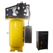 Emax Compressor Silent Industrial Plus 5 HP 1- Phase 2-Stage 80 Gal. Vertical Compressor with 30 CFM Dryer Bundle-With Pressure Lube Pump
