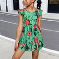 thumbnail image 2 of Robe de Fête de Noël pour Filles Sans Manches d'Été à Imprimé avec Boutons Style Vacances Longue Robe, 2 of 9