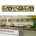 thumbnail image 3 of European Wallpaper Border Sticker Gold-plated Simulation Tiles Waist Line Wall Sticker Waterproof Self Adhesive PVC Wallpaper Border (500X10CM), 3 of 9