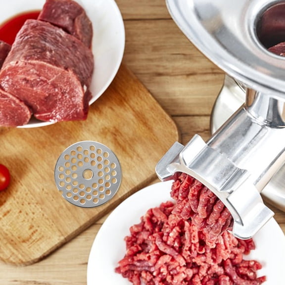 Hemobllo Stainless Steel Meat Grinder Plate - Plated Silver, Precision Cutting for Home