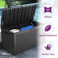 thumbnail image 2 of Dextrus Deck Box: 100 Gallon Patio Large Storage Cabinet Large Resin Patio Storage for Outdoor Pillows, Garden Tools and Pool Supplies, Waterproof, Lockable | Dark Gray, 2 of 5