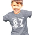thumbnail image 3 of I was 6 Now I'm 7 Birthday Shirt for Kids Distressed Six Seven Hands Unisex Party Tee Granite Heather Shirt Youth Medium, 3 of 5