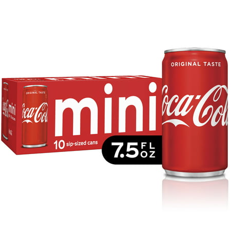 (3 Pack) Coca-Cola Soda Mini Cans, 7.5 Fl Oz, 10 (Top 10 Best Sodas)