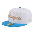 thumbnail image 3 of Men's New Era White/Powder Blue Los Angeles Chargers Scripted 59FIFTY Fitted Hat, 3 of 7