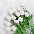 thumbnail image 3 of Tulipanes Artificiales Blancos, Flores Artificiales, Ramo Tulipan Decoración, Tulipan de PU Material, Flores Simulación para Hogar, Fiestas Bodas Accesorios de Mesa, 3 of 4