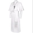 thumbnail image 5 of Disfraz de sacerdote medieval, disfraz de sacerdote de la iglesia católica, disfraz de sacerdote, papa, pastor, misa, túnica de misionero, sotana del clero, 5 of 5