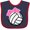 Navy and Red, variant on Inktastic Volleyball with Pink Bow Boys or Girls Baby Bib