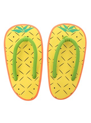 Ladies Hawaiian Design Slippers - Pineapple Trio