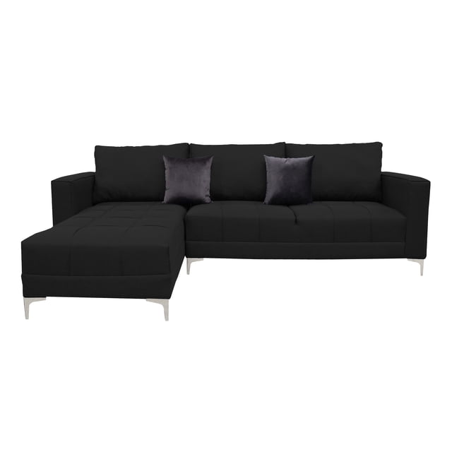 Sala Esquinera El Bazar Store Interlaken Negro 280X180 cm, Tela Lino nacional, Modular