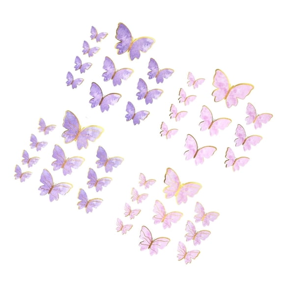 THHEIC 40-Count Set of Edible Butterfly-Shaped Cake Toppers, Perfect for Adding a Decorative Touch to Cupcakes and Cakes at Celebrations and Parties