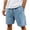 Light Blue, variant on Vintage Washed Shorts for Men Summer Elastic Waist Wide Straight Leg Distressed Loose Knee Length Shorts with Pockets