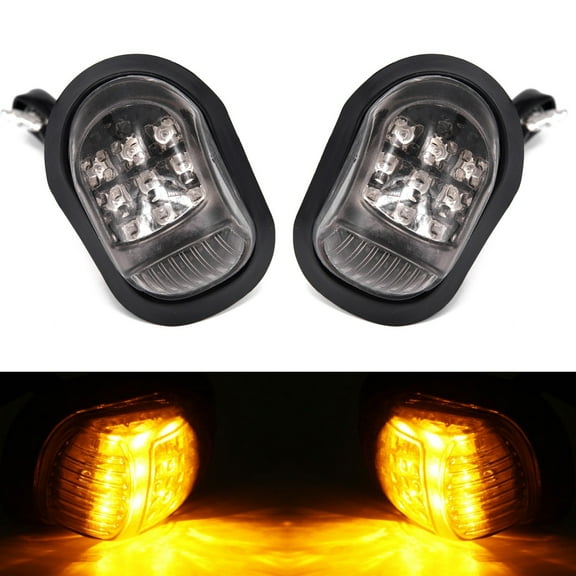 9 LED Motorcycle lights Waterproof 1 pair 2Pcs Set Bulb Left & Right Super bright Turn Signal Amber Flush Mount