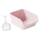 thumbnail image 4 of Contenedor de arena para gatos semicerrado con tapa abierta y antiadherente. rosa, 4 of 9