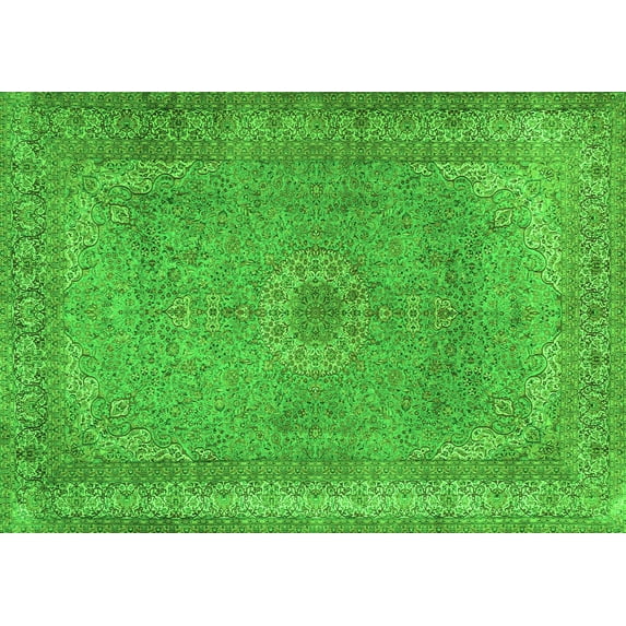 Ahgly Company Indoor Rectangle Persian Green Traditional Area Rugs, 6' x 9'