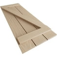 thumbnail image 6 of Ekena Millwork 17 1/2"W x 26"H Rustic Three Board Spaced Board-n-Batten Sandblasted Faux Wood Shutters w/Z-Board (Per Pair), Primed Tan, 6 of 10