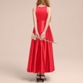 thumbnail image 5 of NIEWTR Robes pour Filles Coupe Classique Évasée Sans Manches Robe d'Été Douce Confortable Tenue de Pique-Nique (Rouge, 12-14 Ans), 5 of 5