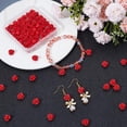 thumbnail image 3 of 1 caja de 80 cuentas de flores de San Valentín a granel, cuentas de rosa de 10 mm, piedras preciosas talladas con cinabrio, cuentas rojas detalladas con forma de preciosas flores., 3 of 5
