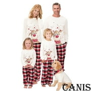 Family Matching Christmas Pajamas Set Women Baby Kids Deer Sleepwear Nightwear