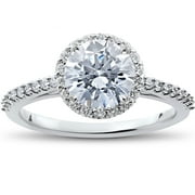 Pompeii 1/3 ct Round Halo Diamond Engagement Ring Setting (F/G,VS2-SI1)