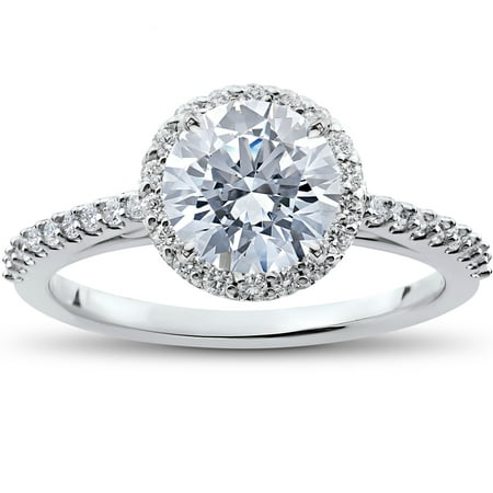 Pompeii 1/3 ct Round Halo Diamond Engagement Ring Setting (F/G,VS2-SI1)