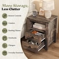 thumbnail image 5 of Papajet 17.7"W Farmhouse Nightstand Set of 2, Wooden Side Table with Drawers & Open Shelf, Narrow Bedside End Table for Bedroom, Rustic Black Oak, 5 of 9