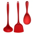 thumbnail image 4 of Raindrops Red Silicone Cooking Tools 3Pcs Set with Hanging Holes, 4 of 8