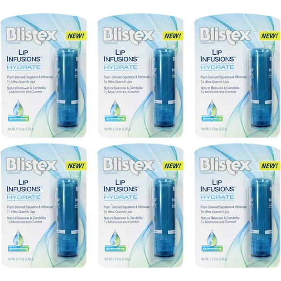 Blistex Lip Infusions Hydrate Lip Moisturizer 0.13 Ounce (6 Pack)