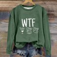 thumbnail image 2 of WREESH WTF Thanksgiving Sweatshirt Women's Crewneck Wine Turkey Family Sweatshirt Fashion Letter Graphic Casual Fall Tops 2025 Teen Girl Clothes Green, 2 of 4