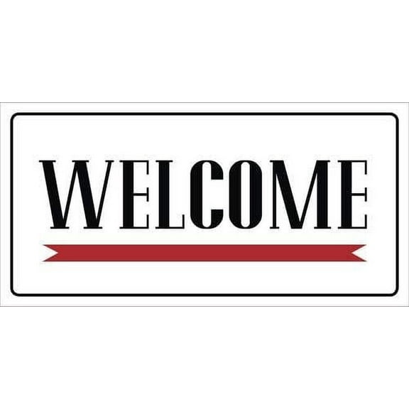 Welcome / Thank You, Come Again Sign (2-Sided), Plastic, 5" x 10", Fluorescent - 1 Sign
