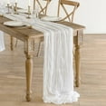 thumbnail image 1 of Gauze Table Runner Dinning Table Decoration 90*300CM Rustic Country Boho Beach Wedding Party Table Decor Christmas Table Runners, 1 of 7