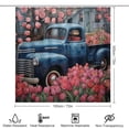 thumbnail image 2 of 4 Piece Shower Curtain Sets Old Blue Truck With Pink Tulips Bath Mat U-Shaped Floor Mat Toilet Lid Oval Rug Spring Farmhouse Shower Curtain with 12 Hooks for Bathroom Decor 72inch X 72inch, 2 of 8