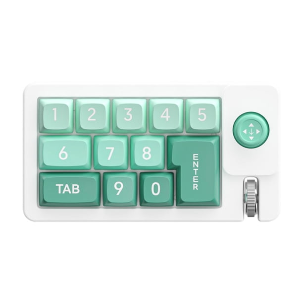 Teclado mecánico para juegos, teclado programable, 12 teclados numéricos con retroiluminación RGB, completo Verde