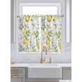 thumbnail image 2 of Tier Curtains 45 Inches Long, Summer Lemon Window Treatment Curtain Drapes, Watercolor Yellow Spring Floral Botanical Small Curtain Drapes for Bathroom Laundry Room, 27.5"x45", 2 Panels, 2 of 7